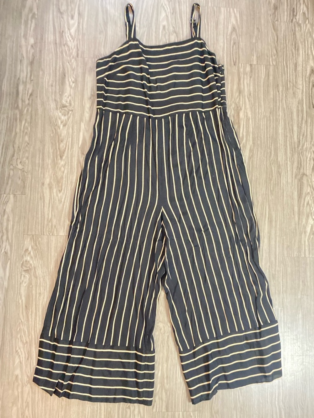 Forever 21 Black and Tan Striped Jumpsuit 1X